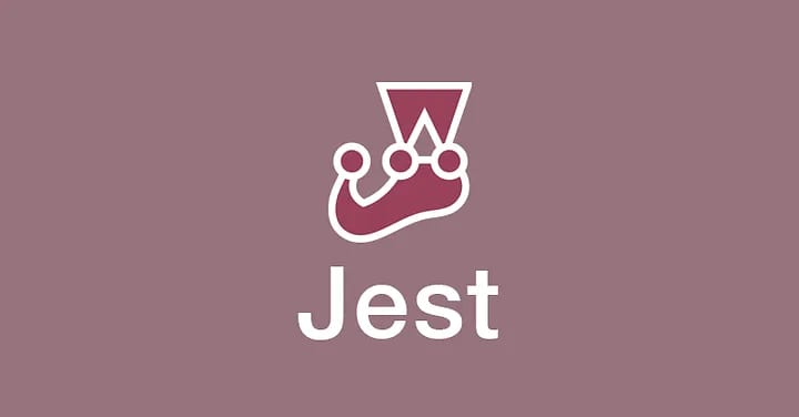 Logo of Jest, a JavaScript testing framework, featuring a jester hat and the word "Jest" in a clean, modern font on a mauve background.