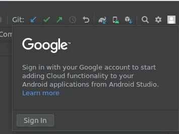 This image depicts Login to Google Account From Android Studio
